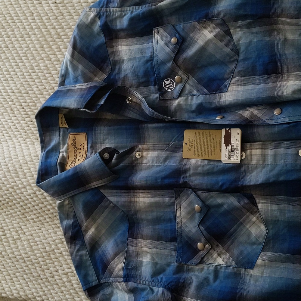 Wrangler men's brand new with tags retro long sleeve snap shirt